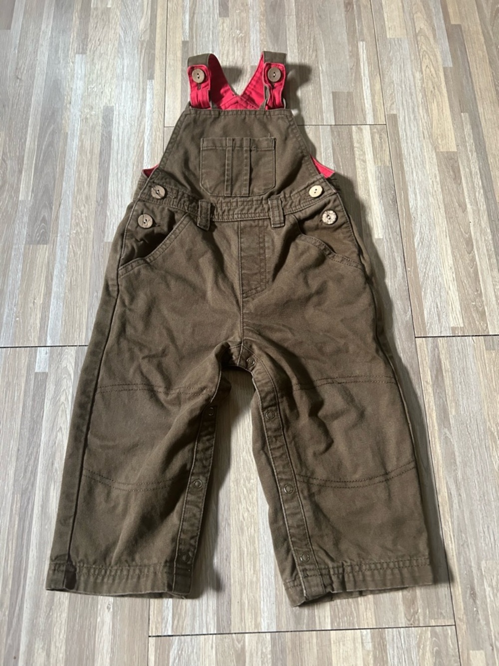 Baby Vintage Kite Brown Overalls 100% Organic Cotton 18-24 Months